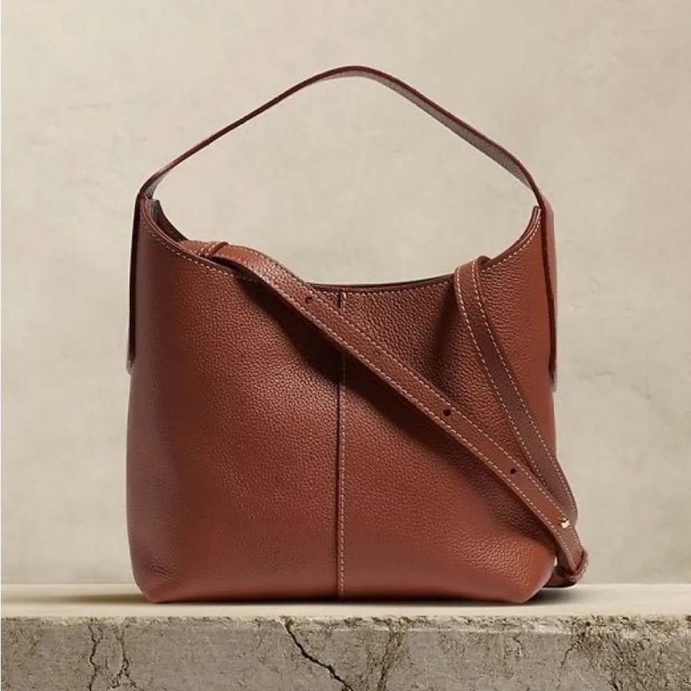 Banana Republic Mini Slouchy Vida Bag in BROWN leather